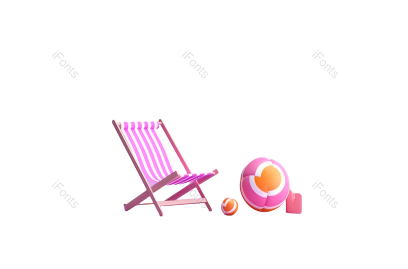 夏天图片,插画元素,椅子PNG,渐变背景免抠素材